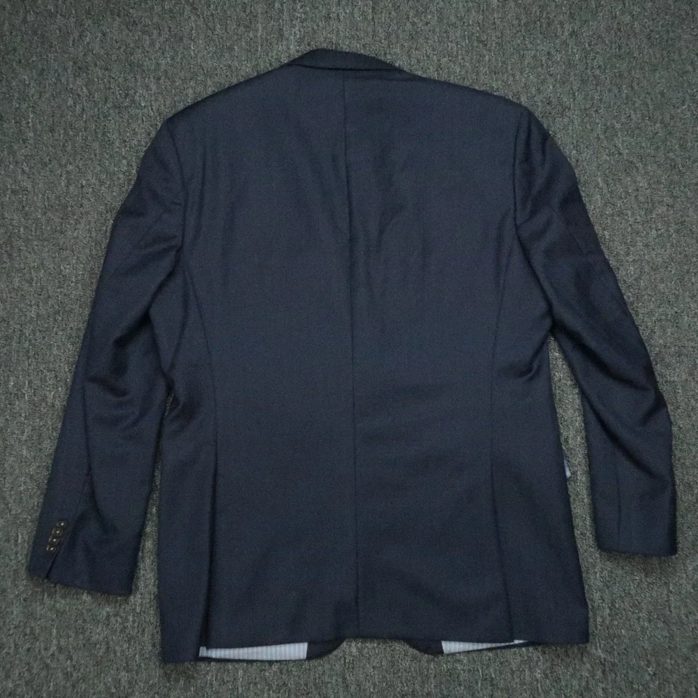 Hugo Boss Blazer Men 44R Blue Wool Lanificio Tesse Biella Suit Jacket‎ Coat